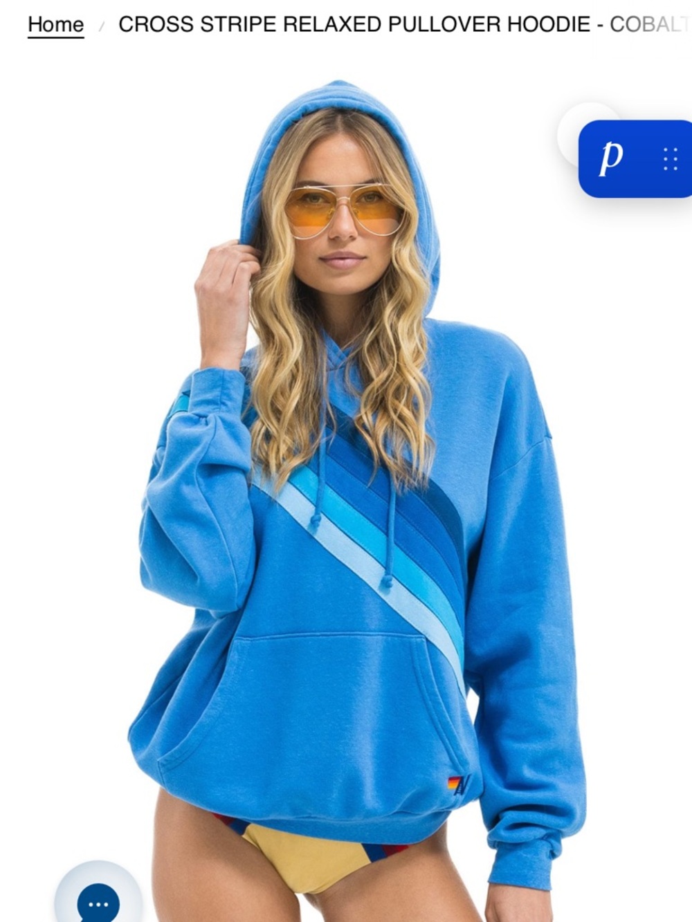 Aviator nation cross stripe relaxed pullover